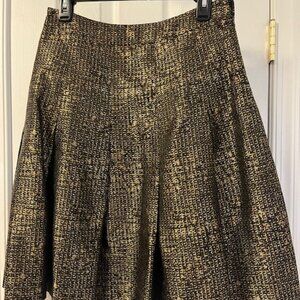 Carlisle Black & Gold Metallic Pleated Skirt Size 6